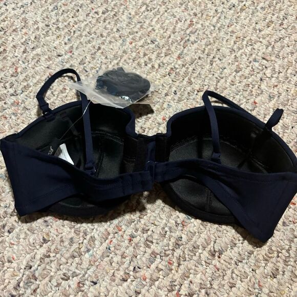 NWT J.Crew Underwire Bikini Top Navy Blue- Size 32D - Picture 4 of 7